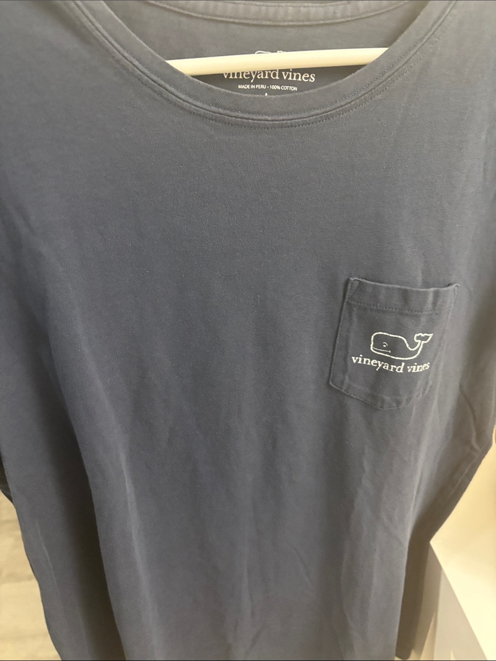 Vineyard Vines Navy Short-Sleeve Pocket Tee with Whale Logo